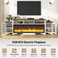 thumbnail image 4 of ChVans 95" Fireplace TV Stand with 60'' Electric Fireplace for up 100" Flat Screen TVs, Farmhouse Entertainment Center with Glass-Doors, Long Wooden Media Console for Living Room, Bedroom, 4 of 9