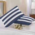 thumbnail image 3 of Outdoor Pillow Cover Classical Nautical Stripe Set of 2 Waterproof Throw Pillowcases Navy Blue Decorative Patio Furniture Pillows for Couch Garden Indoor & Outdoor Use, 3 of 9