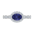 thumbnail image 4 of Women's 14K White Gold Round Blue Tanzanite & Diamond 1.62 CTW Engagement Ring in Prongs Setting (I-J color/ SI1-SI2 Clarity), 4 of 4