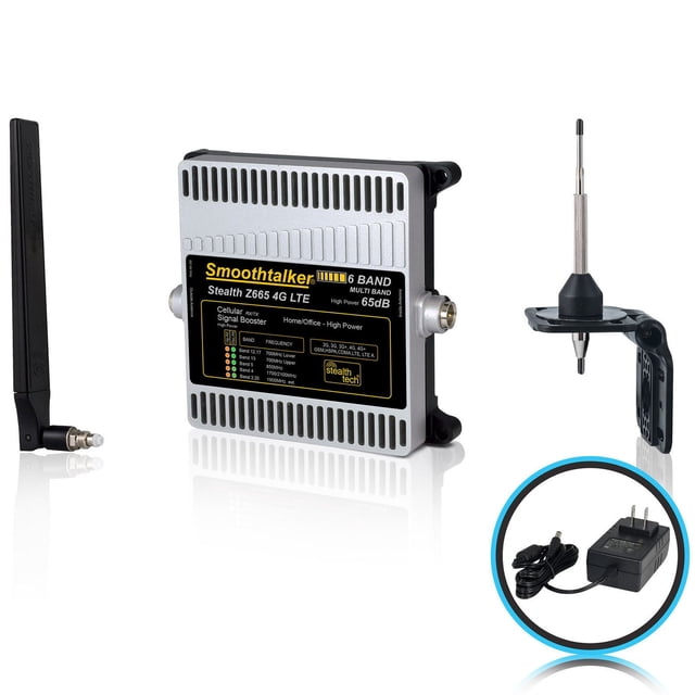 Smoothtalker Stealth Z6 65dB 4G LTE High Power 6 Band Cellular Signal Booster Kit