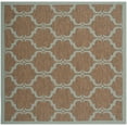 thumbnail image 2 of SAFAVIEH Courtyard Estelle Geometric Indoor/Outdoor Area Rug, Brown/Aqua, 6'7" x 6'7" Square, 2 of 7