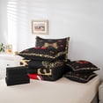 thumbnail image 6 of Erosebridal Leopard Print Bowknot 7-Piece Twin Bedding Sets,Red Cute Cherry Bedding Comforter Set For Kids Girls,Reversible black, 6 of 7