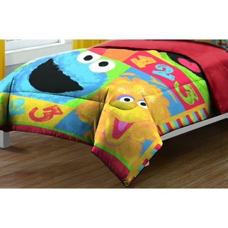 Sesame Street Twin Bed Comforter Elmo Big Chalk Fun Bedding