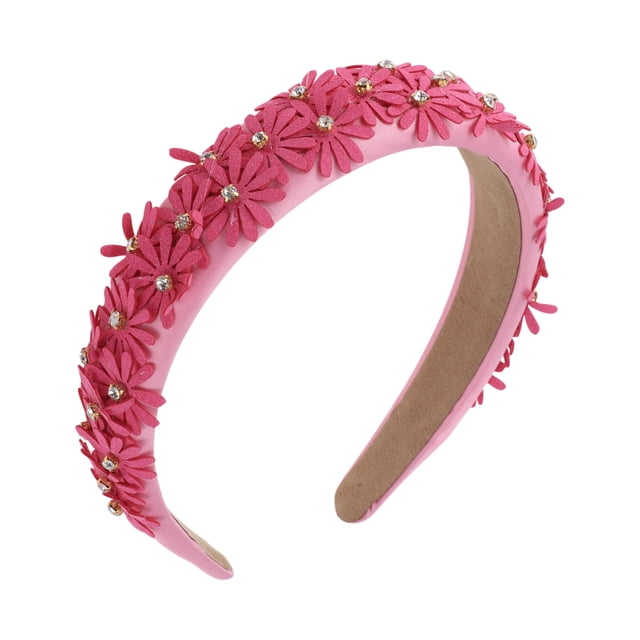 Accesorios Únicos 1 Pc Exquisita Diadema Floral Fresca Rojo Rosa