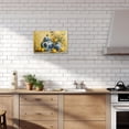 thumbnail image 5 of ZHONGYUTONG Lemon Wall Art Kitchen Canvas Wall Decor Yellow Fruit and Blue Pottery Pictures Vintage Citrus Painting for Home Decor Framed (12.00" x 18.00"), 5 of 5
