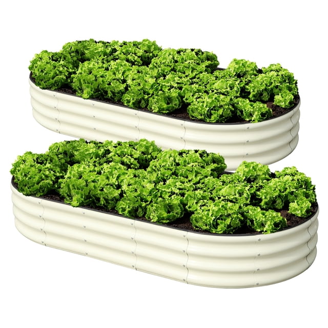 Kit de cama de cultivo elevada SnugNiture 183x91x30 cm de metal ovalada