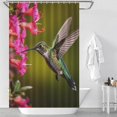 thumbnail image 3 of Flower Hummingbird Shower Curtain Cloth Fabric Bathroom Decor with Hooks, 3 of 8