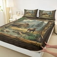 thumbnail image 3 of Feelyou Jungle Deer Moose Twin Sheet Sets, Farmhouse Cabin Twin Fitted Sheet, Vintage Rustic Theme Flat Sheet, Microfiber Bedroom Decor, 3pcs, 3 of 7