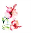 thumbnail image 3 of Watercolor Flower Duvet Cover Set, Hibiscus Flowers on Plain Background in Pastel Colors Nature Theme, Decorative 3 Piece Bedding Set with 2 Pillow Shams, King Size, Red White, by Ambesonne, 3 of 3