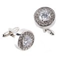 thumbnail image 3 of 1 Pair Shirt Cufflinks Classic Rhinestone Stylish Alloy Cufflinks Clothes Cufflinks Round Cufflinks, 3 of 10