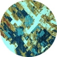 thumbnail image 1 of Ahgly Company Indoor Round Abstract Light Blue Modern Area Rugs, 8' Round, 1 of 4