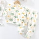 thumbnail image 3 of Gibobby Conjunto para bebé niña Ropa de dormir de dibujos animados de manga larga para niños y niñas pequeñas, pijamas con botones, pantalones, conjunto de 2 uds(Blanco,18-24 Months), 3 of 4