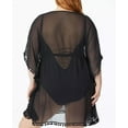 thumbnail image 4 of Bleu by Rod Beattie Women's Plus Gypset Chiffon Caftan Swim Cover-Up (1X, Black), 4 of 4