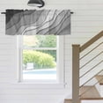 thumbnail image 5 of Modern Abstract Window Valance for Kitchen, Geometric Black Grey Gradient Rod Pocket Short Curtain for Small Windows, Light Filtering Decorative Valance, 42 x 12 Inch, 1 Panel, 5 of 9