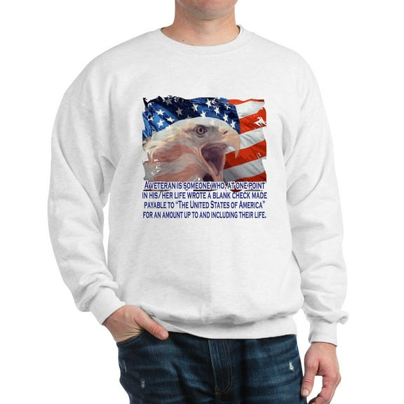 CafePress - Veteran Blank Check Sweatshirt - Crew Neck Sweatshirt