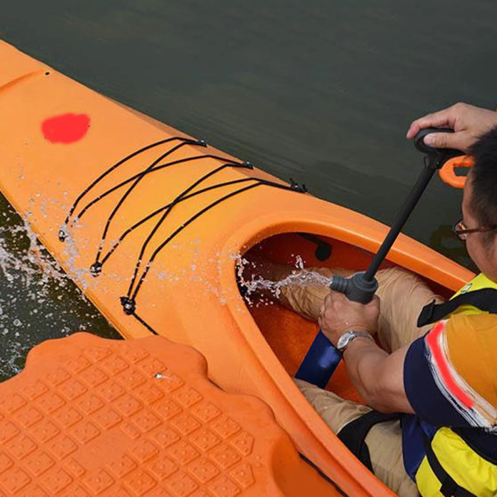 Five Oceans 18" Kayak Manual Bilge Pump for Water Extraction from Flooded Kayak, Boat, Canoe, or Personal Watercraft- FO4760