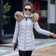 thumbnail image 4 of Chaqueta de algodón para mujer, chaqueta de algodón de longitud media, chaqueta de algodón para mujer, chaqueta de algodón gruesa y ajustada, ropa de abrigo, 4 of 6