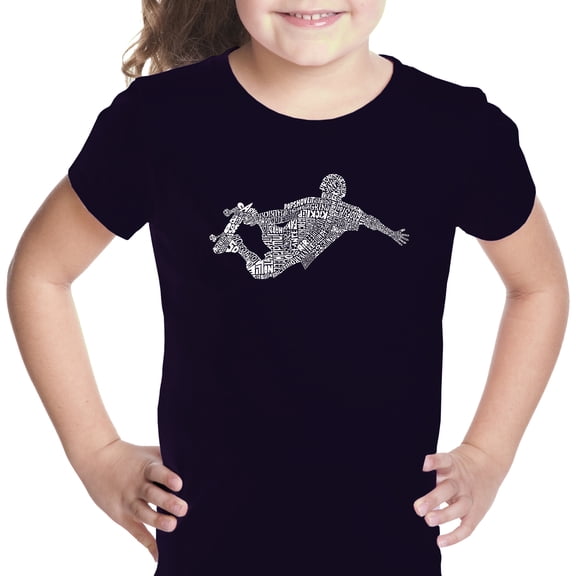 LA Pop Art Girl's Word Art T-shirt - POPULAR SKATING MOVES & TRICKS