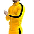 thumbnail image 2 of MAWCLOS Mens Tracksuit Long Sleeve Sweatsuits Zip Up 2 Piece Jogging Set Active Running Stand Collar Sweatshirt And Sweatpants Yellow Black M, 2 of 4