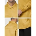 thumbnail image 6 of Unique Bargains Men's Prom Satin Long Sleeves Button Down Slim Fit Formal Shirts L Golden, 6 of 6