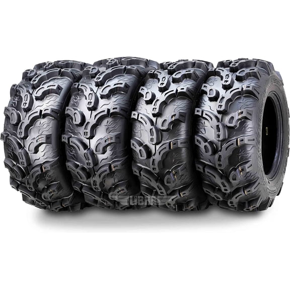 Wanda ATV/UTV Tires 25x8-12 Front & 25x10-12 Rear /6PR P375 Super Lug Mud, Set 4