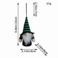 thumbnail image 2 of Colgante de gnomo luminoso de Halloween | Enano de sombrero alto sin rostro con luz LED | Adorno colgante de ventana y puerta de mesa | Tela Suave y Duradera | Diseño a rayas negras y verdes | 1, 2 of 2