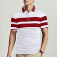 thumbnail image 2 of Men Polo Shirts Golf Short Sleeve Stripe Sports Casual Business Tops Comfortable Summer Breathable Mens Dress Shirts, 2 of 5
