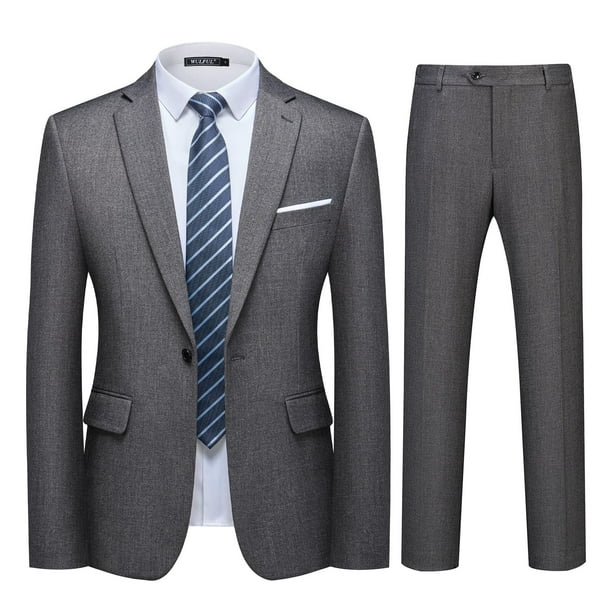 Conjunto de traje WULFUL para hombre, chaqueta tipo blazer ajustada con un botón