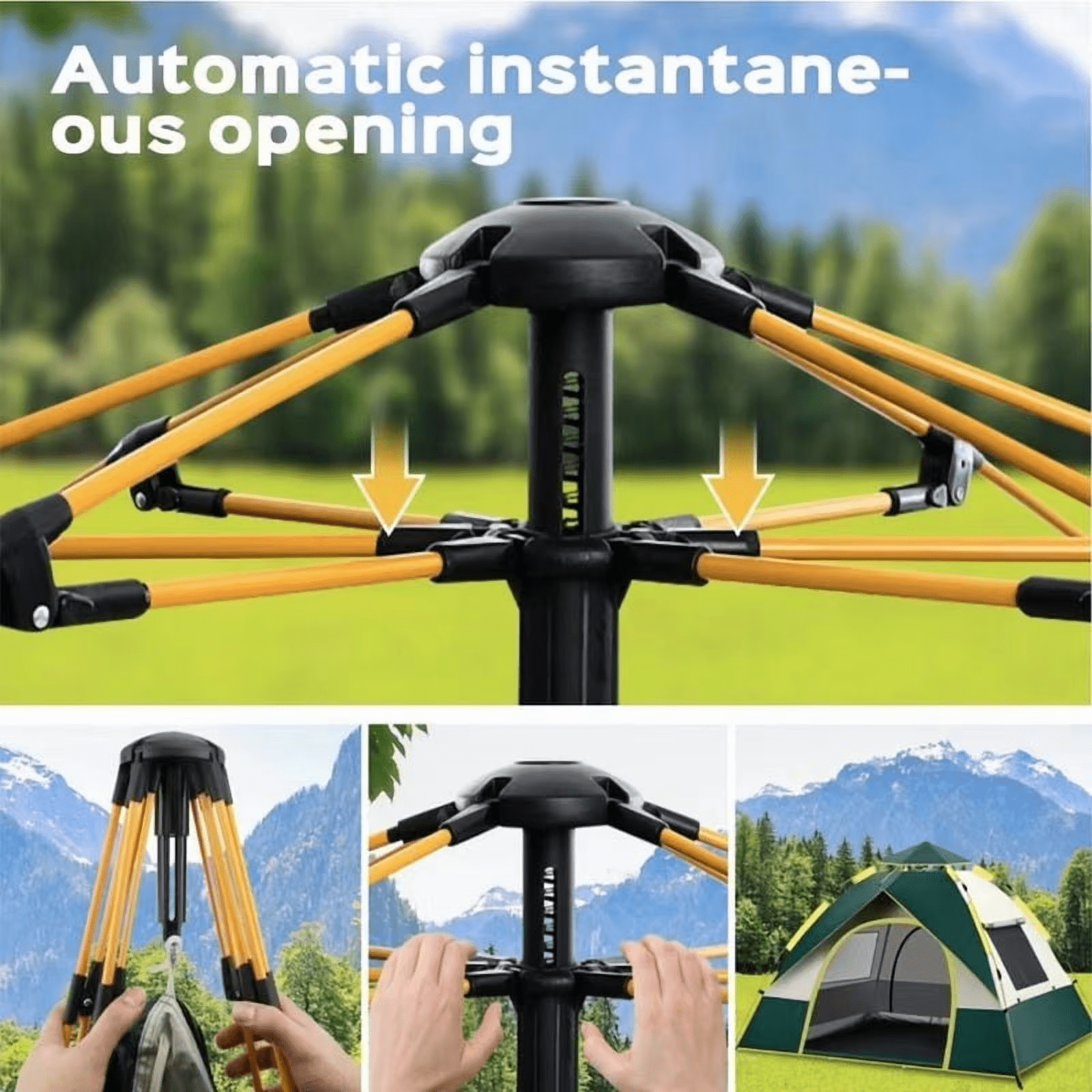 Outdoor Camping Tent, Enhanced Waterproof And Wind-Resistant Design, Dual Doors And Windows Tent, Quick Setup, Spacious Interior, All-Season Use, Perfect For Camping,
