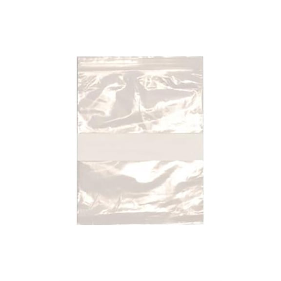 SSWBasics Resealable Clear Plastic Bags With White Block - 8"W x 10"H - Case of 100