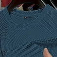 thumbnail image 4 of IYTR Men's Crew Neck Short Sleeve Slim Fit Muscle T-Shirt Textured Pattern Casual Summer Gym Workout Athletic Solid Color Tee (Blue,M), 4 of 7