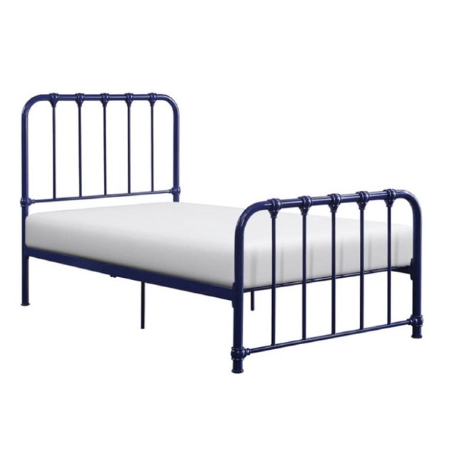Topline Home Furnishings Lit simple en métal bleu marine