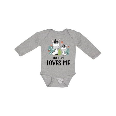 

Inktastic Zebra My G-Pa Loves Me Gift Baby Boy or Baby Girl Long Sleeve Bodysuit