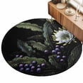 thumbnail image 2 of Round Area Rugs 3.3Ft, Boho White Floral Non-Slip Washable Circle Rugs Carpet, Boho Retro Purple Barrier Botanical Indoor Outdoor Rug Floor Mats Throw Runner for Bedroom Living Room Bathroom, 2 of 8