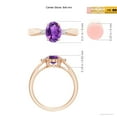 thumbnail image 4 of ANGARA Natural Tapered Shank 1.15 ct Amethyst Ring with Diamond Accents in 14K Rose Gold for Women (Size-8x6mm) | February Birthstone, Anniversary, Jewelry Gift for Women | Natural Amethyst Ring, 4 of 8