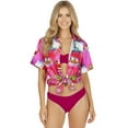 thumbnail image 3 of LA LEELA Women's Beach Funny Santa Claus Party Blouse Shirt Tops Button Down Shirts Christmas Tree Hawaiian Blouses for Women S Xmas Gifts, Pink, 3 of 7