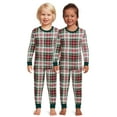 thumbnail image 2 of Jolly Jammies Baby and Toddler Unisex Matching Family Pajamas Holiday Plaid Long Sleeve Top and Pants, 2-Piece Sleepwear Set, 2 of 6