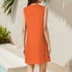 thumbnail image 3 of WILLBEST Vestidos Casuales Para Mujer Vestido De Verano De Color Liso Para Playa, Elegante, Flotante, De Longitud Media, Con Cuello Redondo Y Sin Mangas, 3 of 3