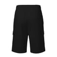 thumbnail image 3 of Mens Cotton Linen Shorts Casual Elastic Waist Drawstring Lightweight Summer Beach Cargo Shorts Black XL, 3 of 4