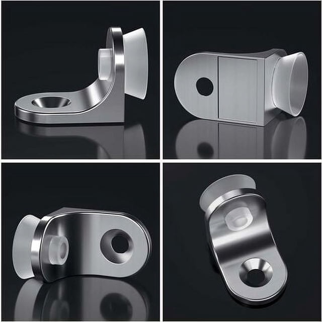 Laklulu Paquete de 30 soportes de estante de acero inoxidable duraderos con ventosa, soportes de estante de vidrio para muebles, gabinetes, soporte de estante