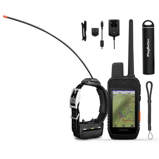 Garmin Alpha 200i (TT15) GPS Dog Tracker Bundle +PlayBetter Portable Charger & Lanyard Track