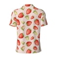 thumbnail image 4 of Rocae Strawberries for Men's Short Sleeve Polo Shirt, Quick Drying Performance Moisture Wicking Sports Men's Golf Shirt Large, 4 of 9