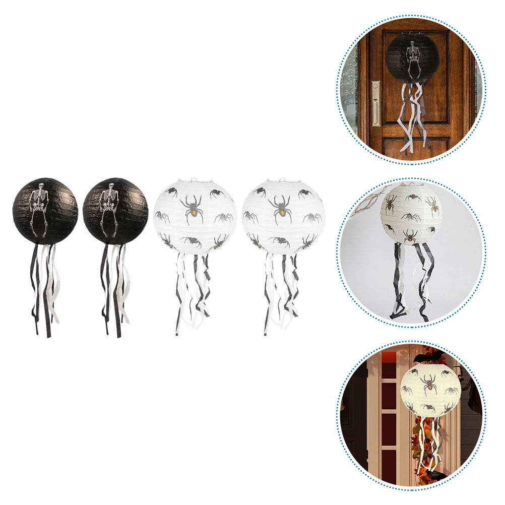 4Pcs Halloween Paper Lantern Ghost Festival Scene Props Halloween Party