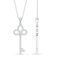 thumbnail image 4 of Rosec Jewels Lab Grown Diamond Key Necklace Pendant with Chain - Ef-Vs Quality Pave Diamond Necklace - Anniversary Gift, 18K White Gold, 4 of 7