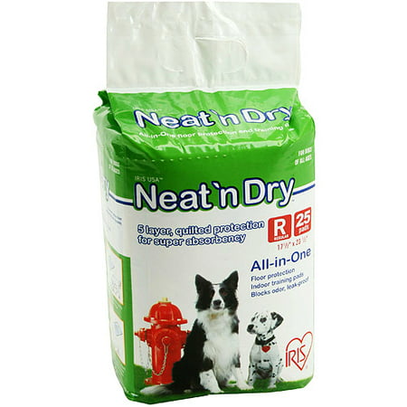 IRIS Neat 'n Dry Premium Pet Training Pads, Regular, 25