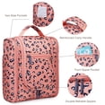 thumbnail image 6 of WANDF Hanging Toiletry Bag for Women, Multi-Compartment Cosmetic Bag with Hook, Portable Dopp Kit Organizer, Makeup Bag for Travel,Business Trip,Bathroom(Orange Leopard), 6 of 9