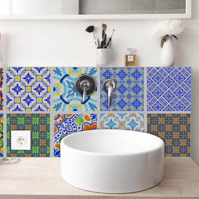 Elodie 10pack 6x6 Inch Tile Stickers Waterproof & Oilproof Backsplash Decals Murals for C