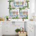 thumbnail image 3 of Summer Beach Tropical Leaves Curtain Tier and Valance Set 3 Piece, Slippers on White Plank 3-inch Rod Pocket Window Tier Curtains Valance for Kitchen Living Room, 3 of 9