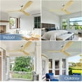 thumbnail image 5 of DingLiLighting 60" Ceiling Fan without Light, 3-Blade Wood Ceiling Fan with Remote Control, Indoor Outdoor Ceiling Fan for Living Room,Bedroom, porch, patio, 5 of 7