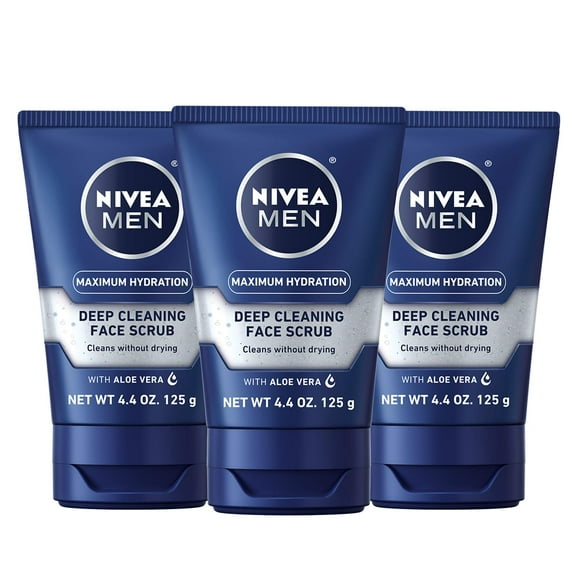 Exfoliante facial Nivea Men de máxima hidratación con aloe vera 130 ml x3